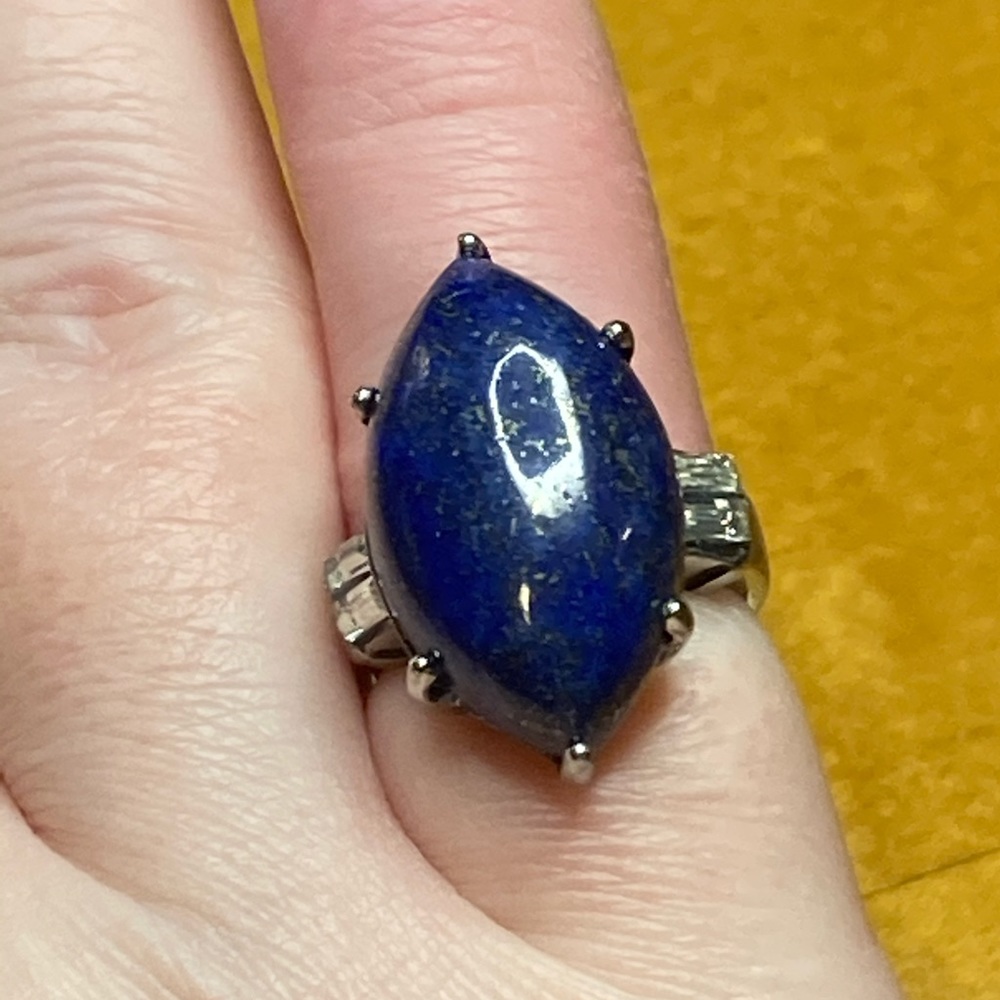 Lapis Lazuli and Cubic Zirconia Ring